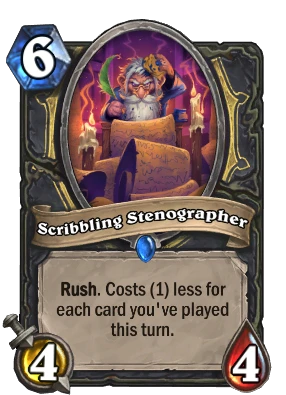 Scribbling Stenographer Card Image