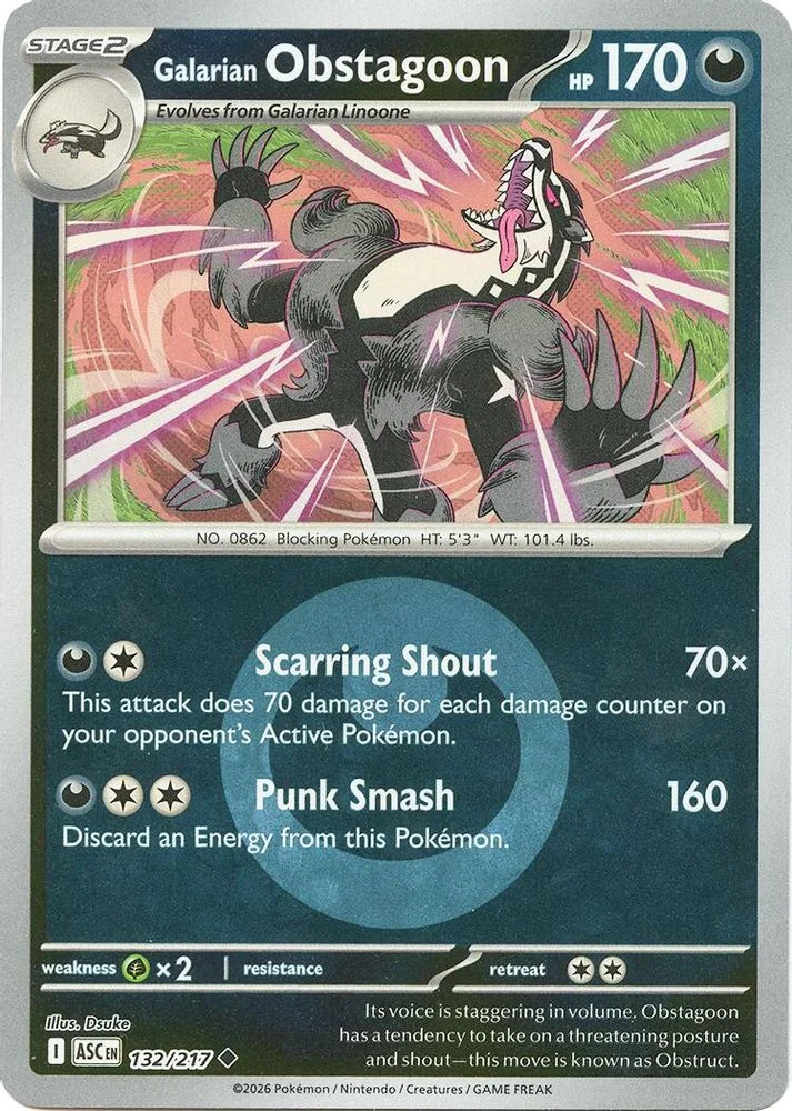 Galarian Obstagoon - 132/217 (Energy Symbol Pattern)