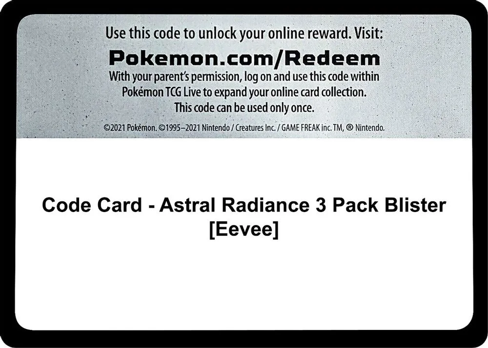 Code Card - Astral Radiance 3 Pack Blister [Eevee]