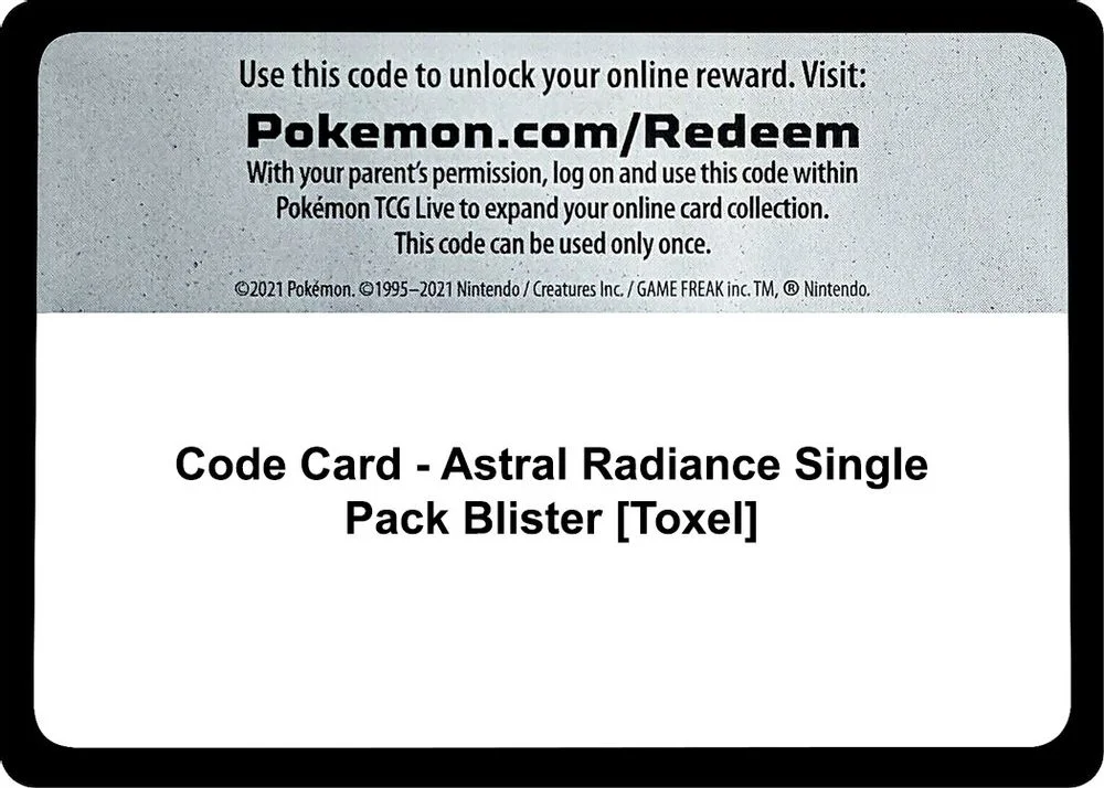 Code Card - Astral Radiance Single Pack Blister [Toxel]