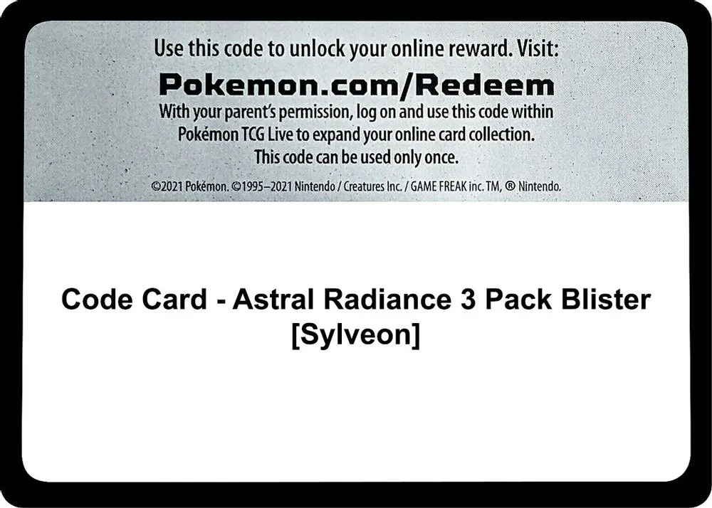 Code Card - Astral Radiance 3 Pack Blister [Sylveon]
