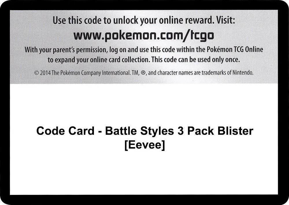 Code Card - Battle Styles 3 Pack Blister [Eevee]