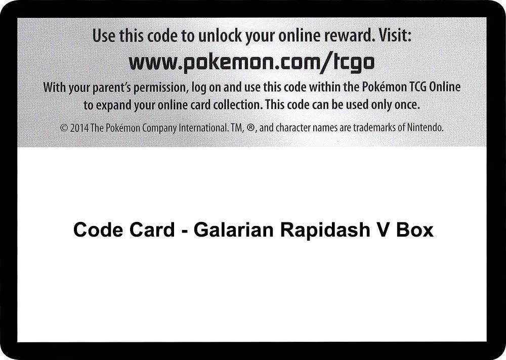 Code Card - Galarian Rapidash V Box