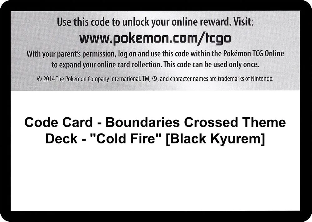 Code Card - Boundaries Crossed Theme Deck - "Cold Fire" [Black Kyurem]