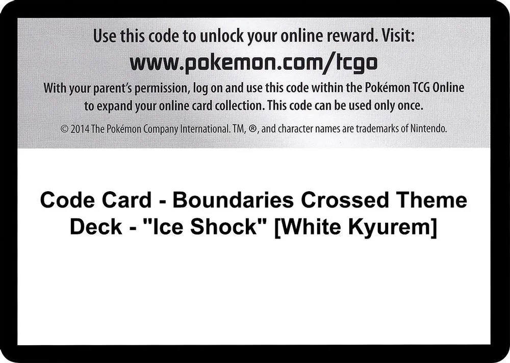 Code Card - Boundaries Crossed Theme Deck - "Ice Shock" [White Kyurem]