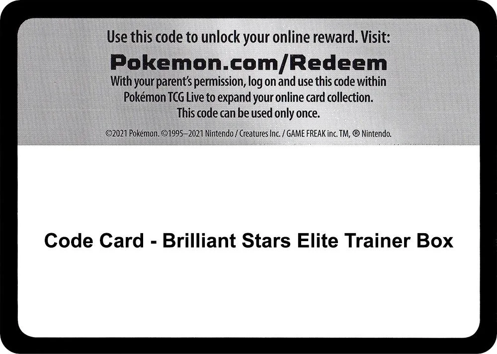 Code Card - Brilliant Stars Elite Trainer Box