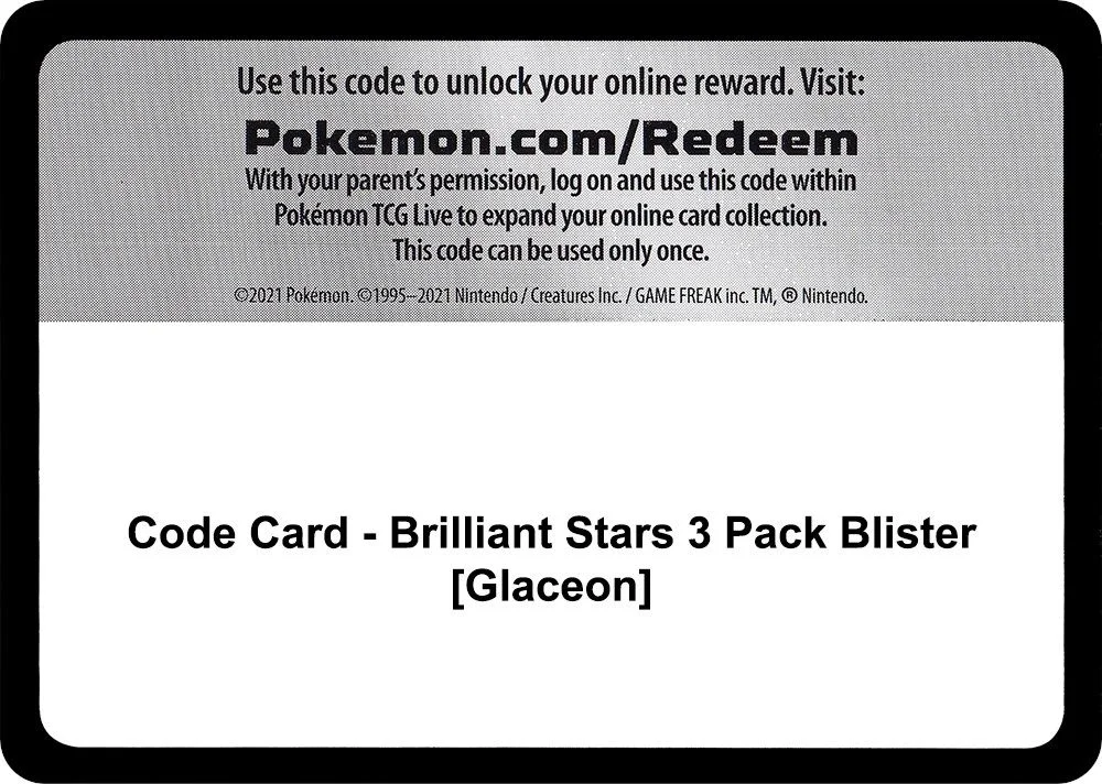 Code Card - Brilliant Stars 3 Pack Blister [Glaceon]