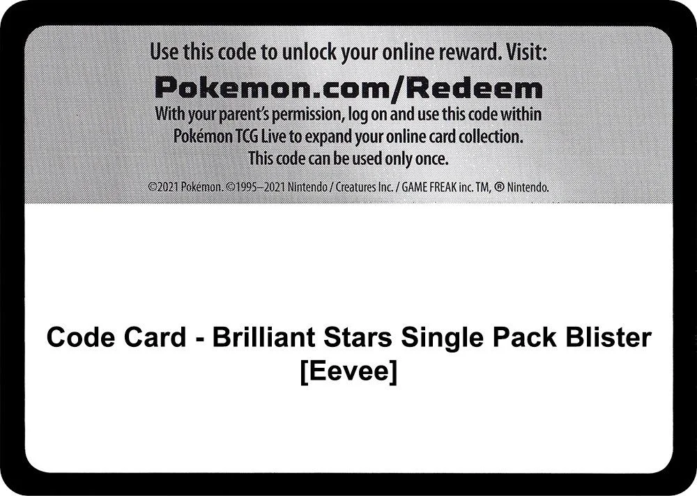 Code Card - Brilliant Stars Single Pack Blister [Eevee]