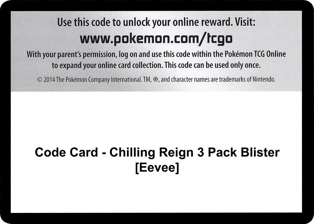 Code Card - Chilling Reign 3 Pack Blister [Eevee]