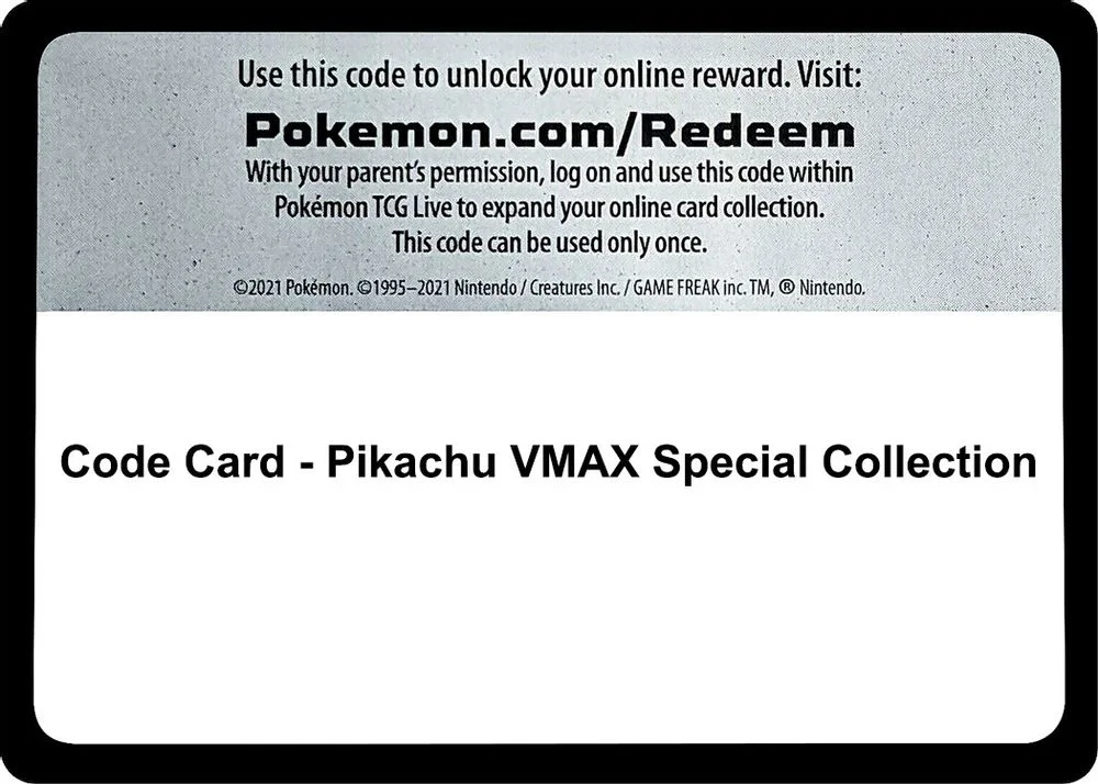 Code Card - Pikachu VMAX Special Collection