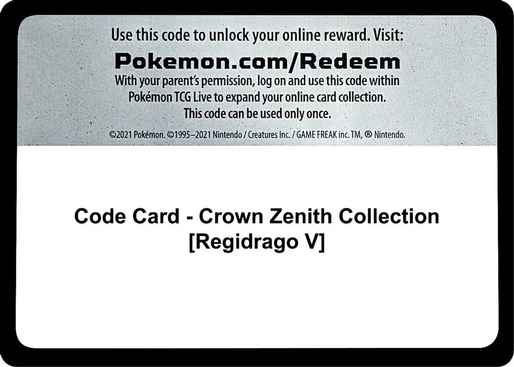 Code Card - Crown Zenith Collection [Regidrago V]