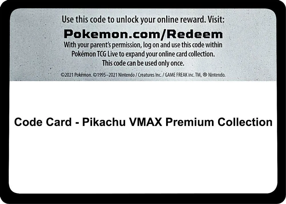 Code Card - Pikachu VMAX Premium Collection