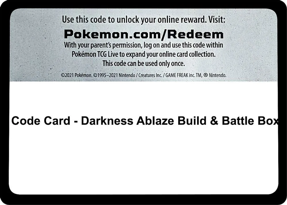Code Card - Darkness Ablaze Build & Battle Box