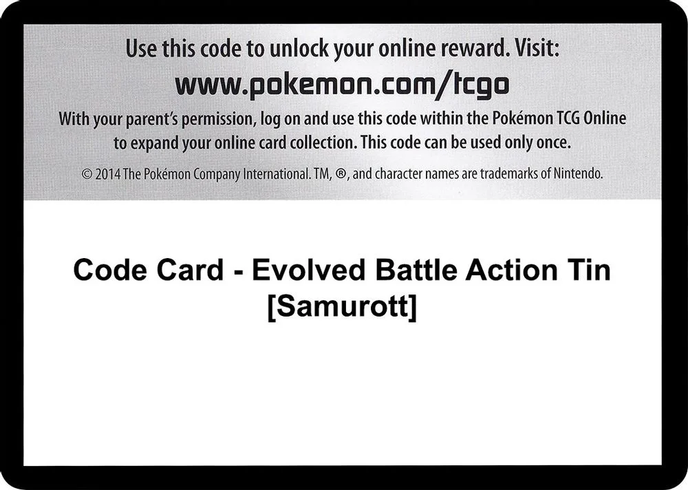 Code Card - Evolved Battle Action Tin [Samurott]