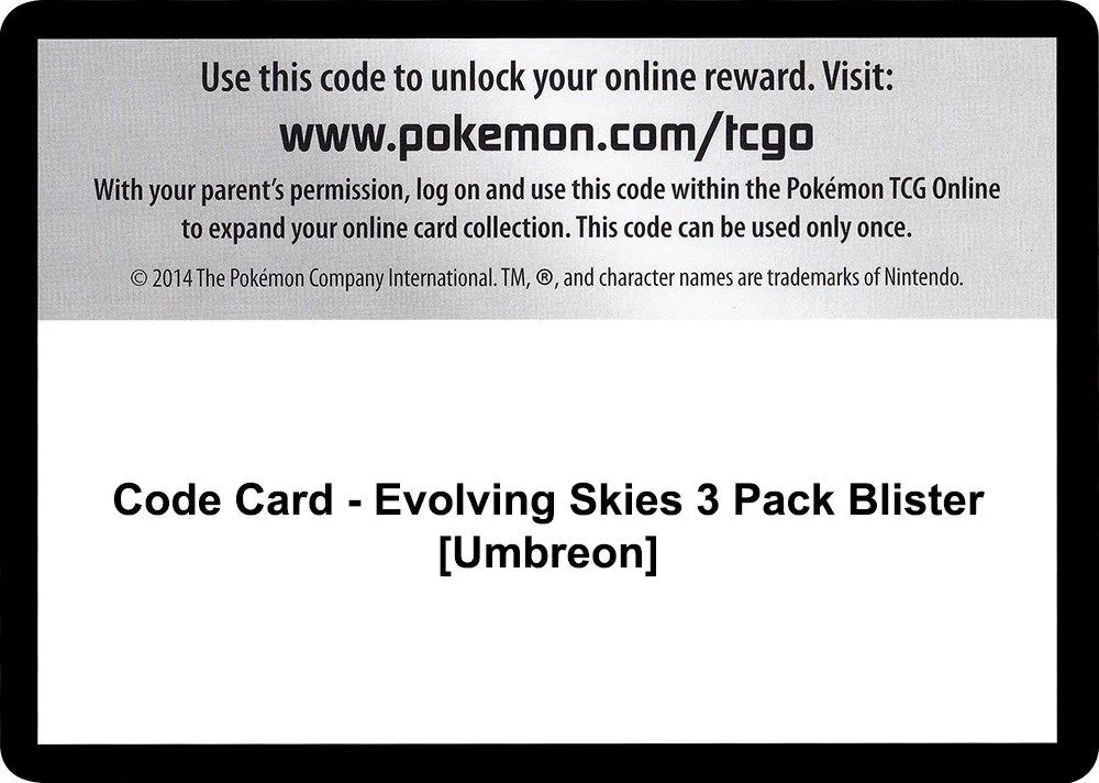 Code Card - Evolving Skies 3 Pack Blister [Umbreon]
