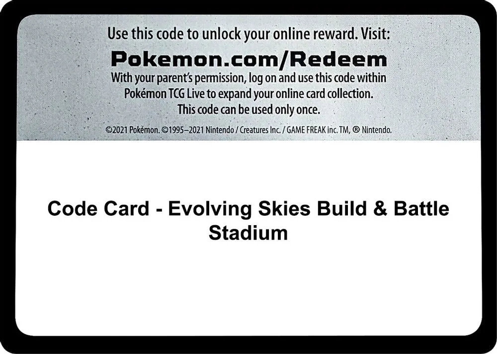 Code Card - Evolving Skies Build & Battle Stadium
