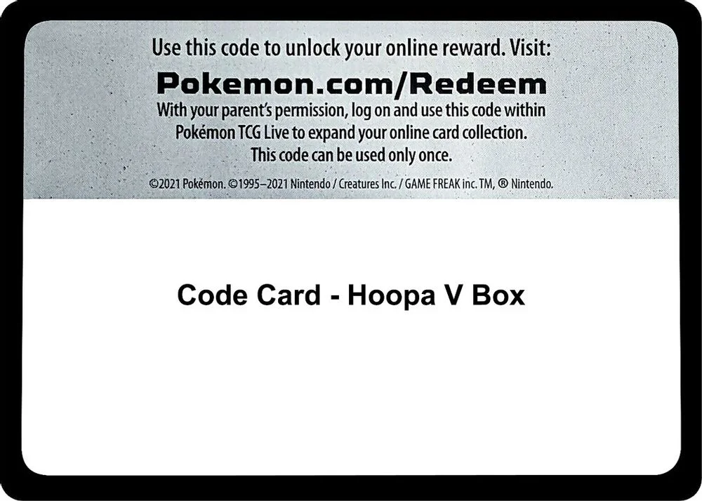 Code Card - Hoopa V Box