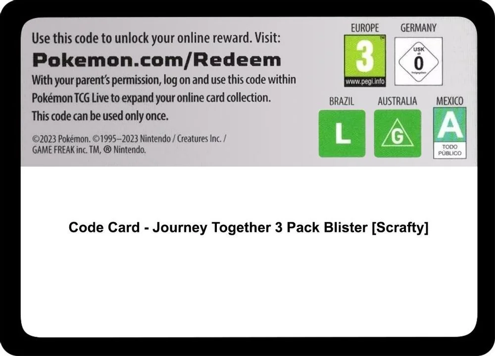 Code Card - Journey Together 3 Pack Blister [Scrafty]