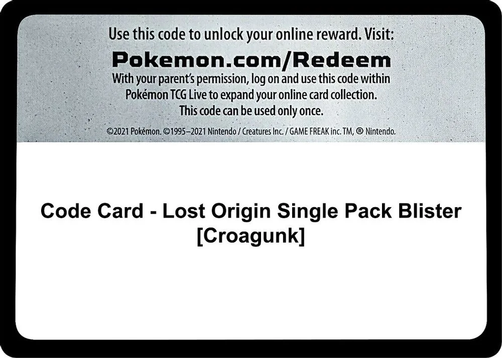 Code Card - Lost Origin Single Pack Blister [Croagunk]