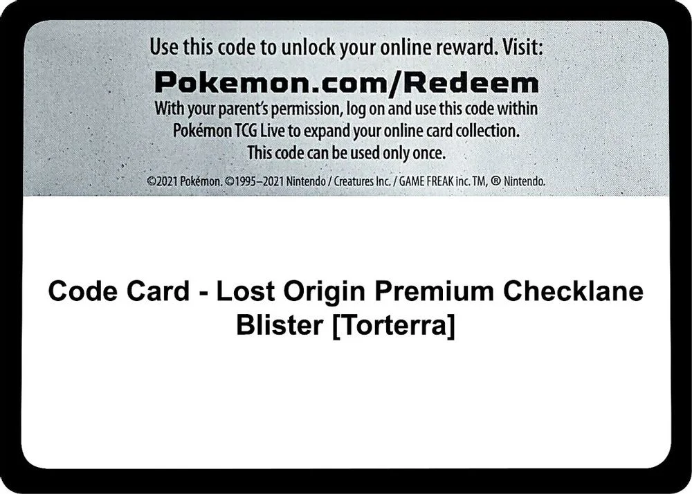 Code Card - Lost Origin Premium Checklane Blister [Torterra]