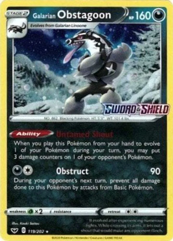 Galarian Obstagoon - 119/202 (Cosmos Holo)