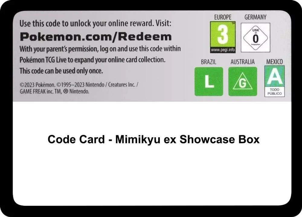 Code Card - Mimikyu ex Showcase Box