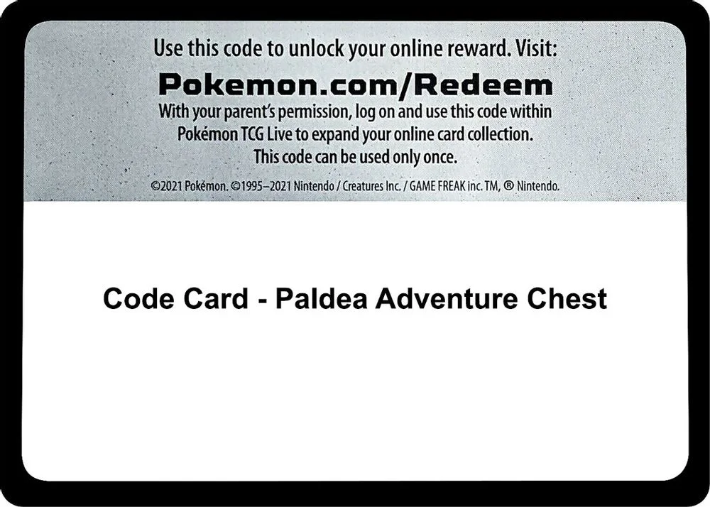 Code Card - Paldea Adventure Chest