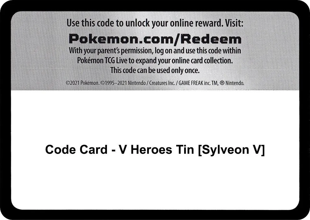 Code Card - V Heroes Tin [Sylveon V]