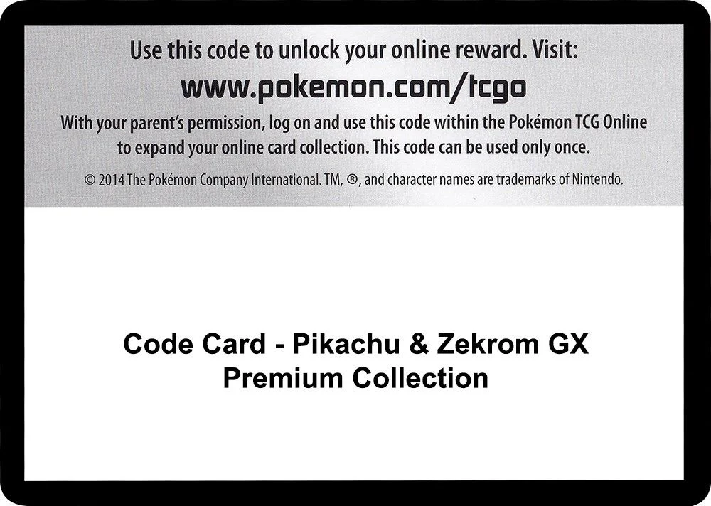 Code Card - Pikachu & Zekrom GX Premium Collection
