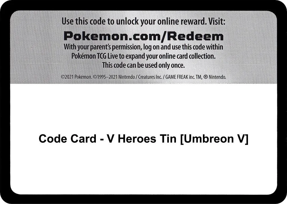 Code Card - V Heroes Tin [Umbreon V]