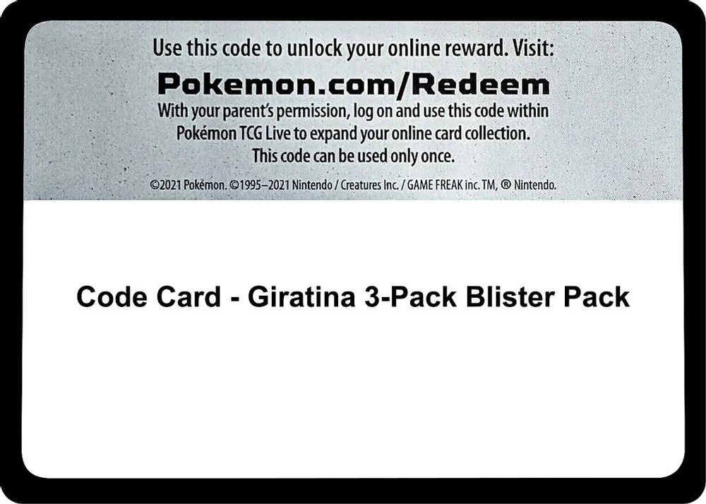 Code Card - Giratina 3-Pack Blister Pack