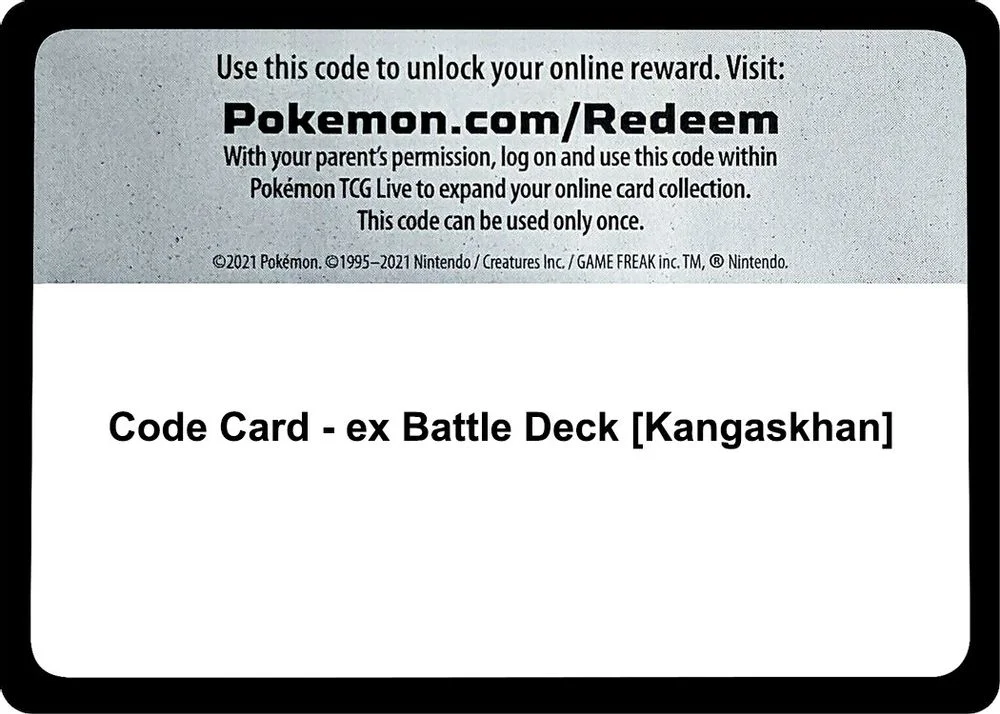 Code Card - ex Battle Deck [Kangaskhan]