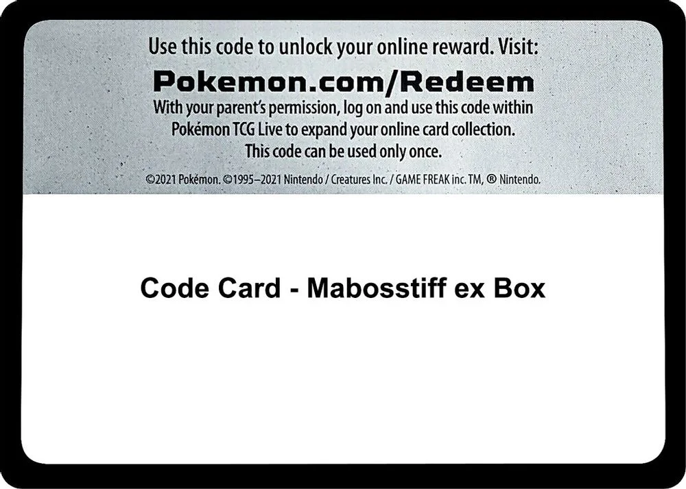 Code Card - Mabosstiff ex Box