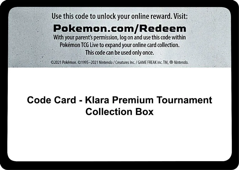 Code Card - Klara Premium Tournament Collection Box