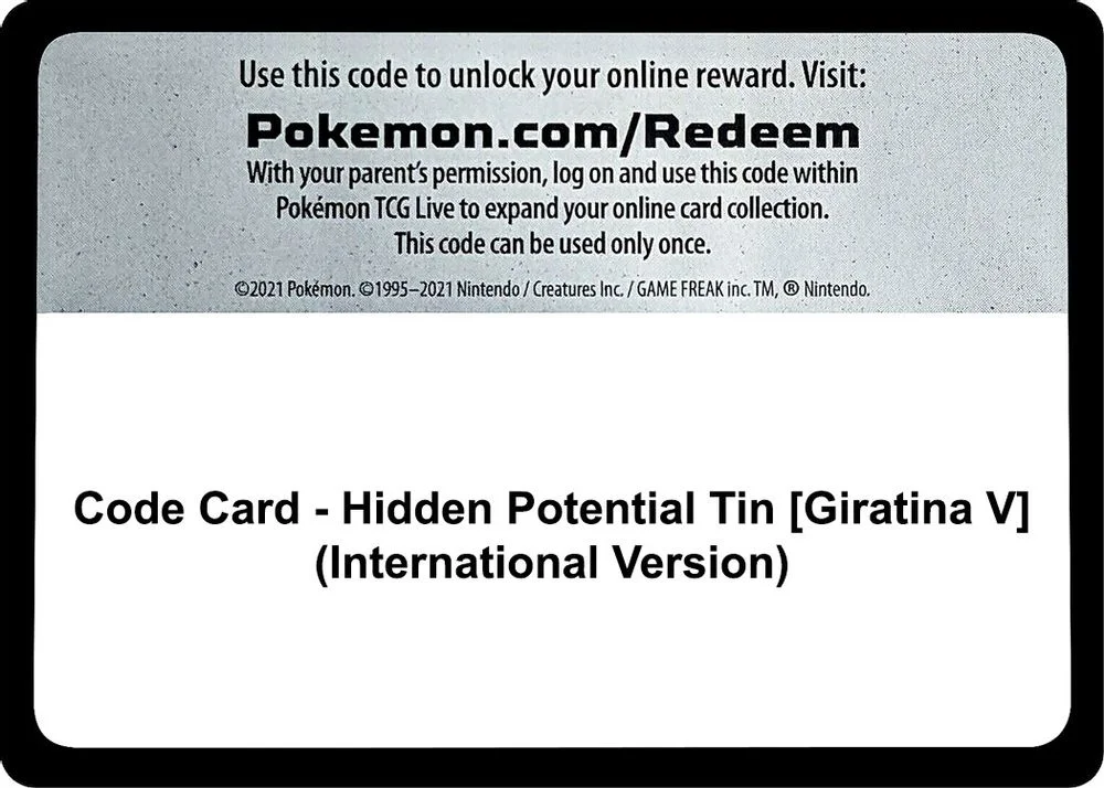 Code Card - Hidden Potential Tin [Giratina V] (International Version)