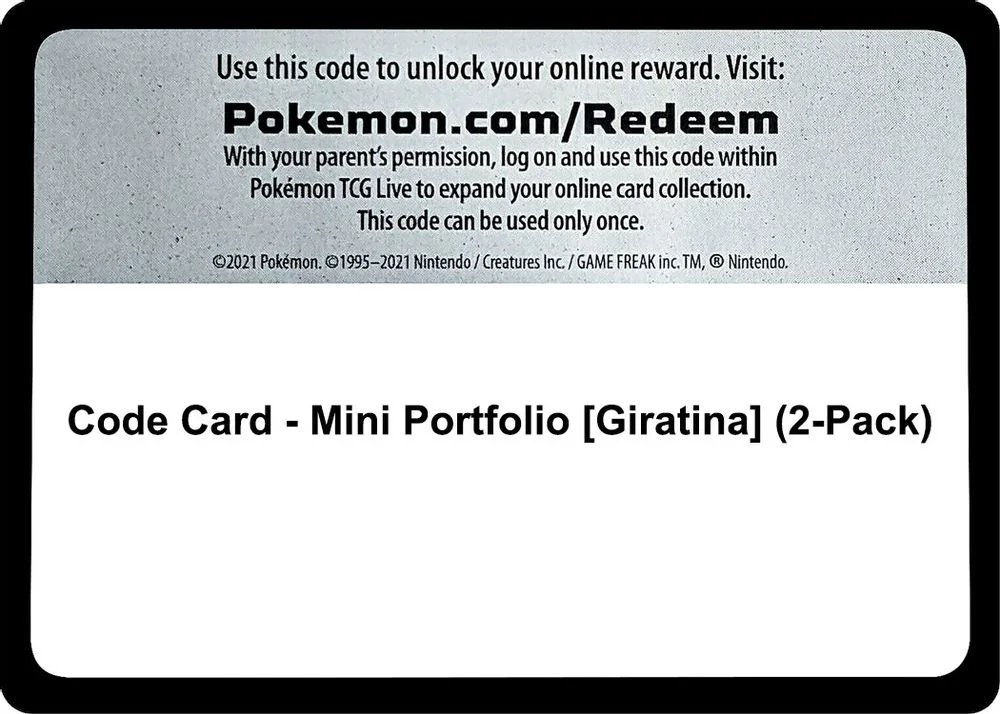 Code Card - Mini Portfolio [Giratina] (2-Pack)