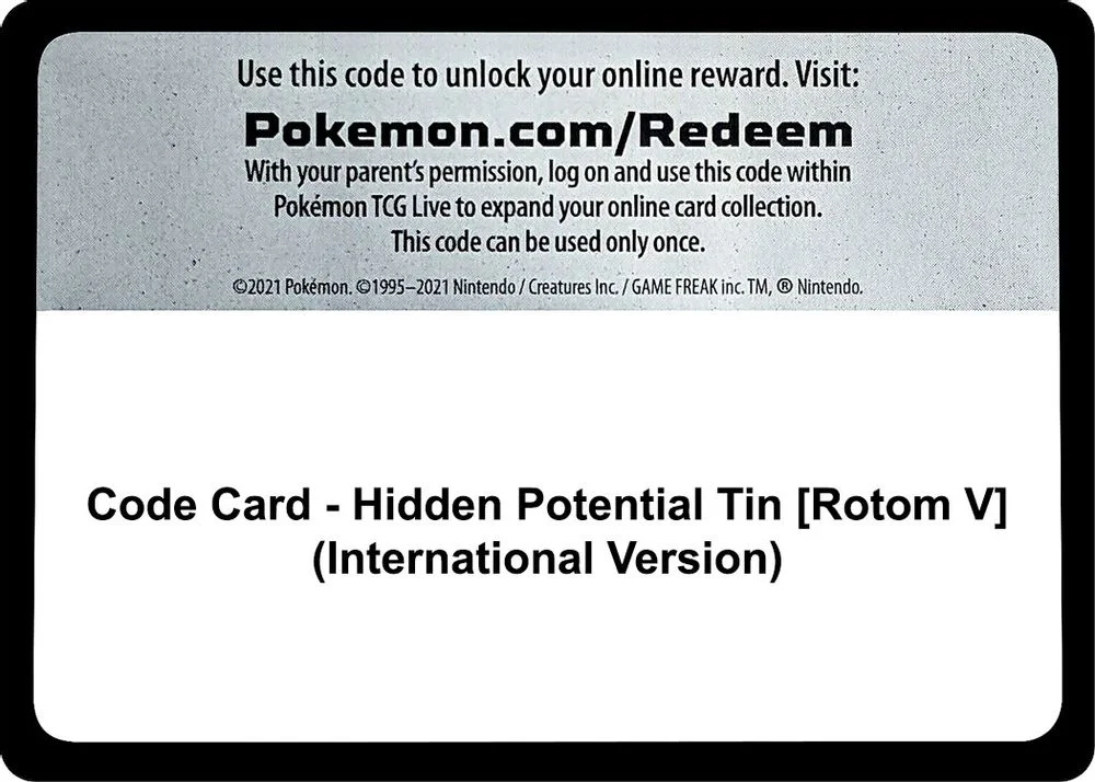Code Card - Hidden Potential Tin [Rotom V] (International Version)