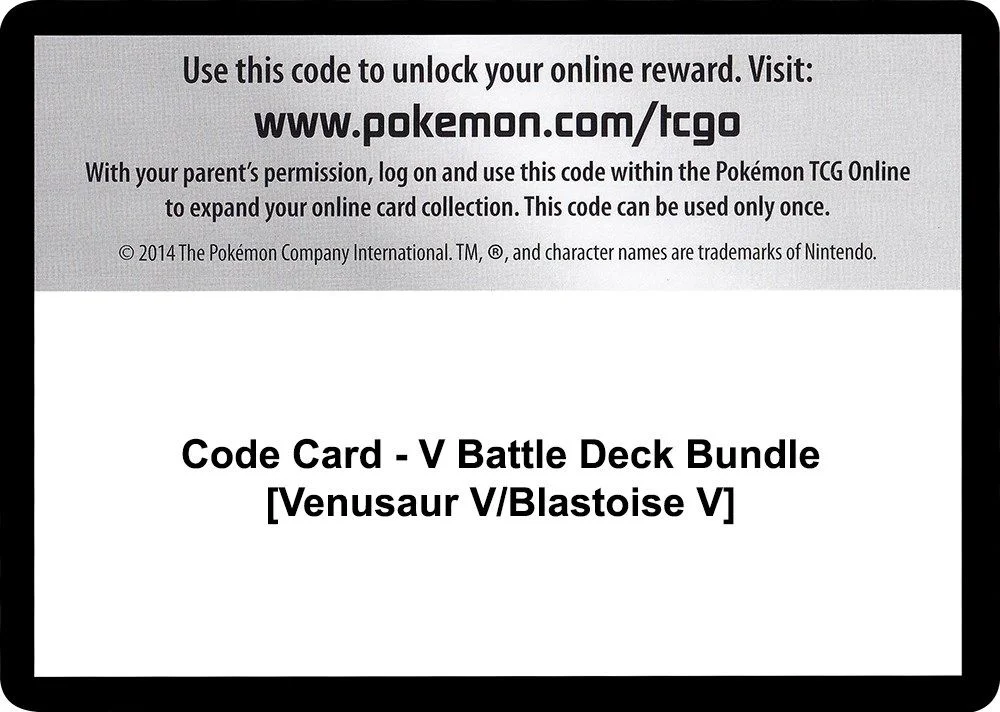 Code Card - V Battle Deck Bundle [Venusaur V/Blastoise V]