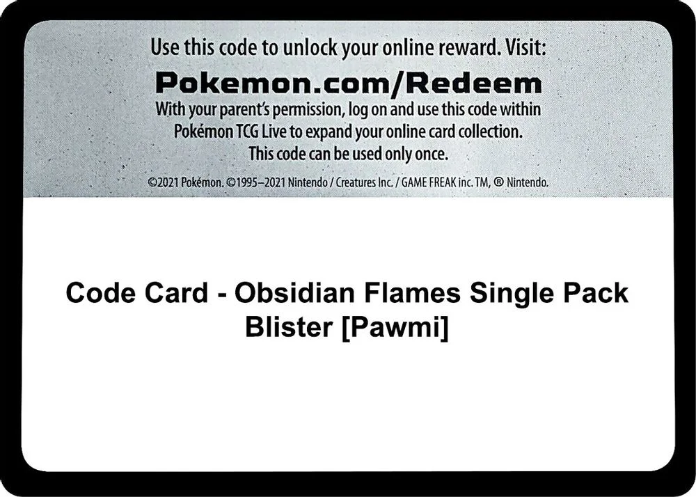 Code Card - Obsidian Flames Single Pack Blister [Pawmi]