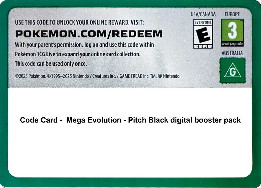 Code Card - Pitch Black Booster Pack