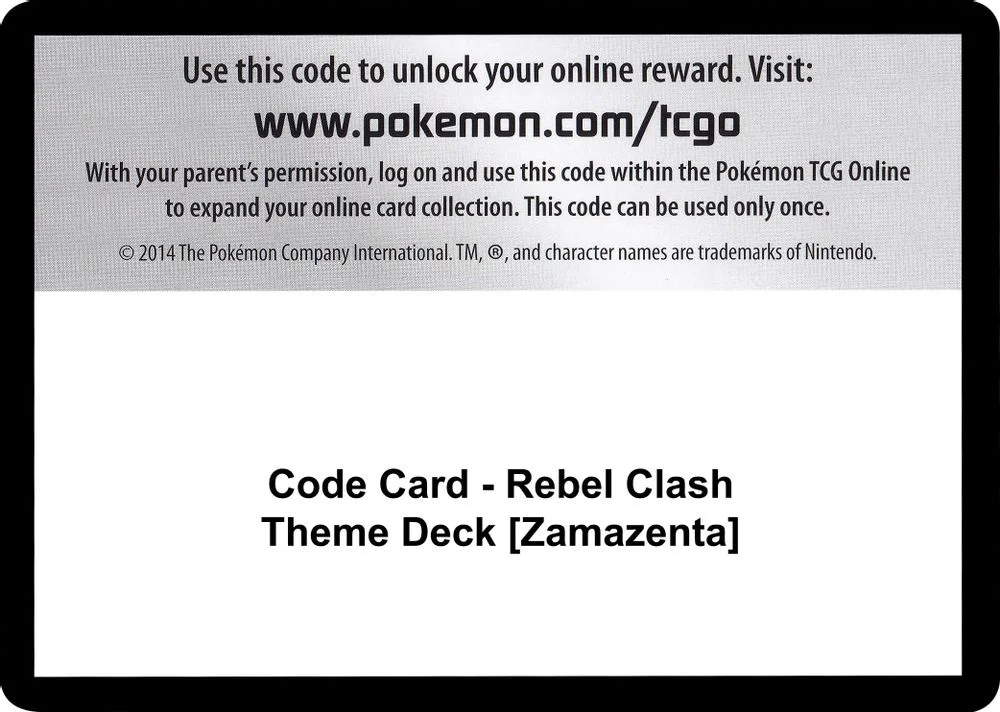 Code Card - Rebel Clash Theme Deck [Zamazenta]