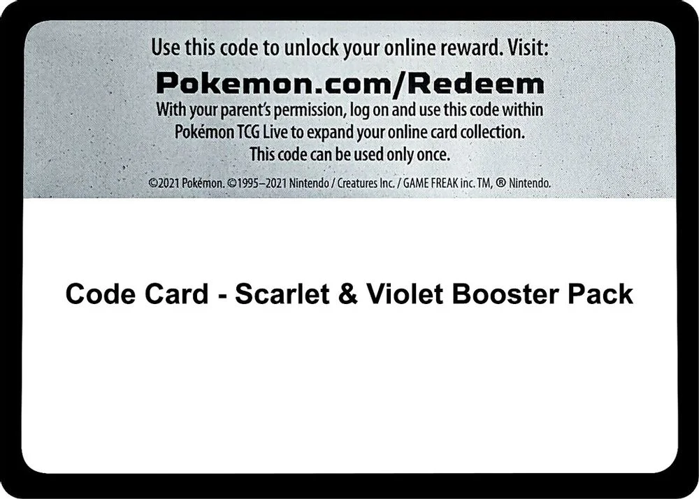 Code Card - Scarlet & Violet Booster Pack