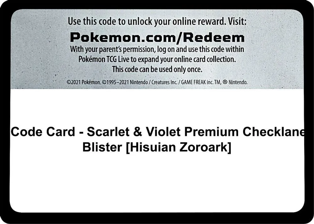 Code Card - Scarlet & Violet Premium Checklane Blister [Hisuian Zoroark]