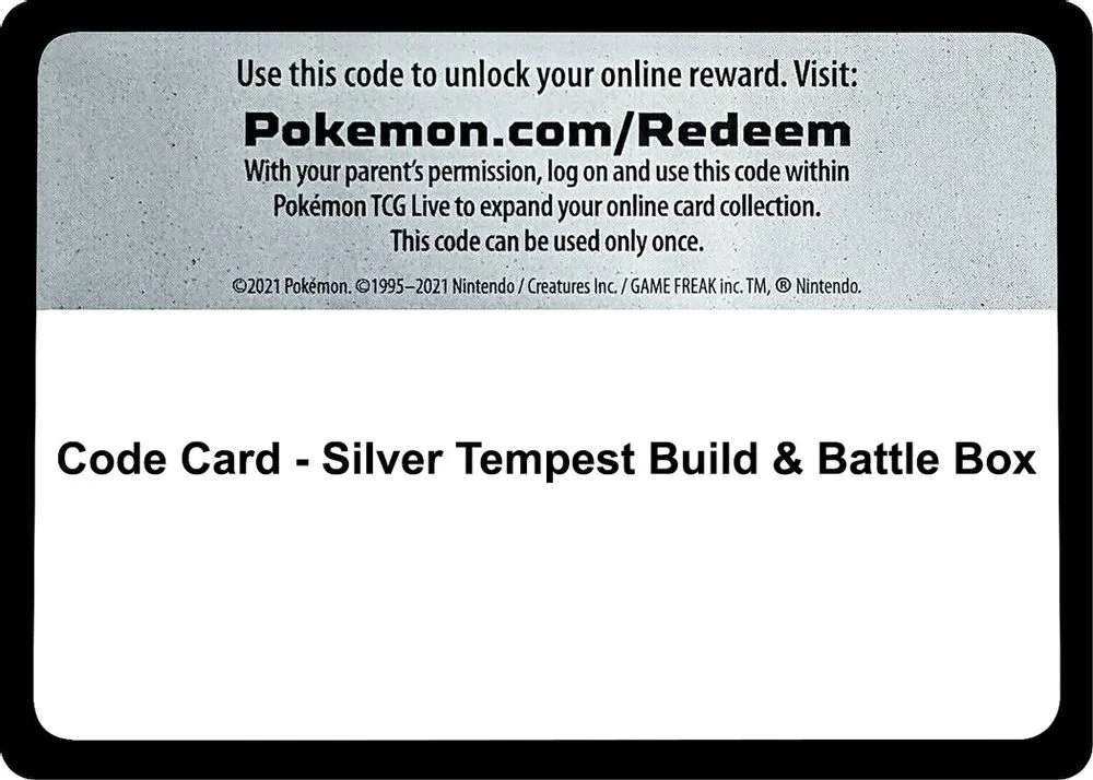 Code Card - Silver Tempest Build & Battle Box