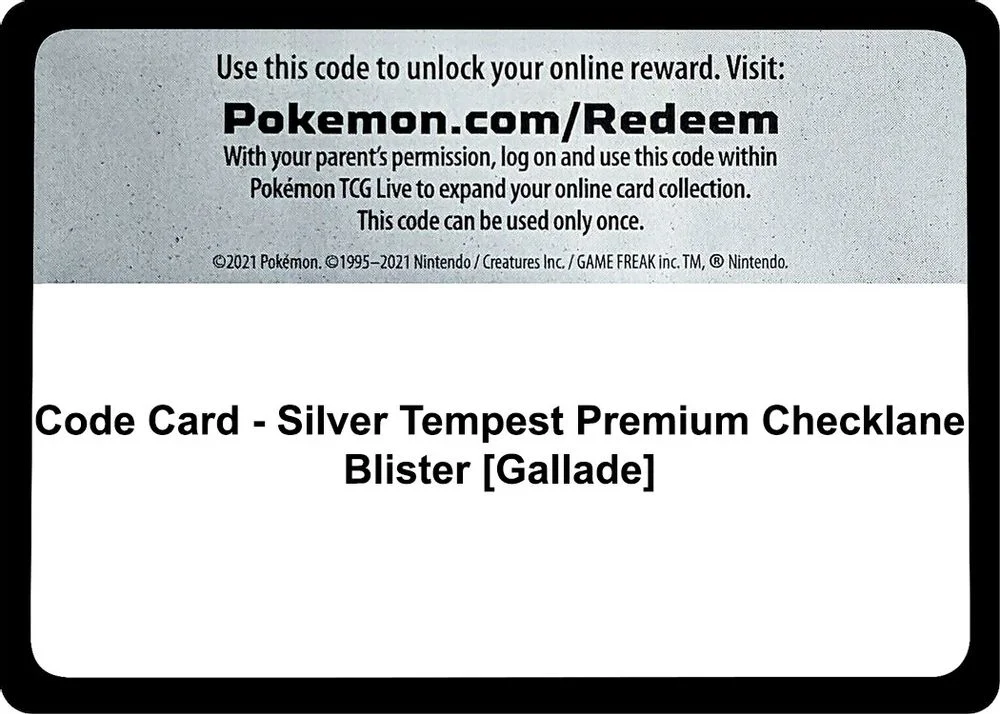 Code Card - Silver Tempest Premium Checklane Blister [Gallade]