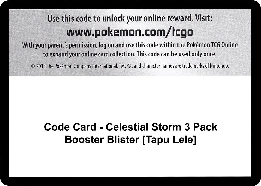 Code Card - Celestial Storm 3 Pack Booster Blister [Tapu Lele]