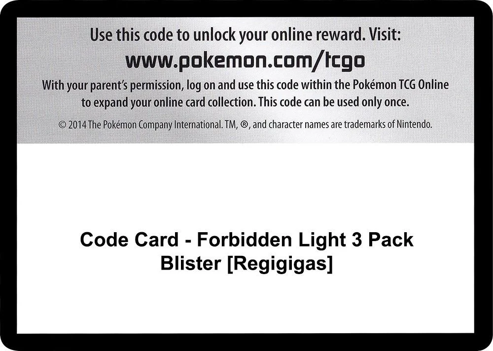 Code Card - Forbidden Light 3 Pack Blister [Regigigas]