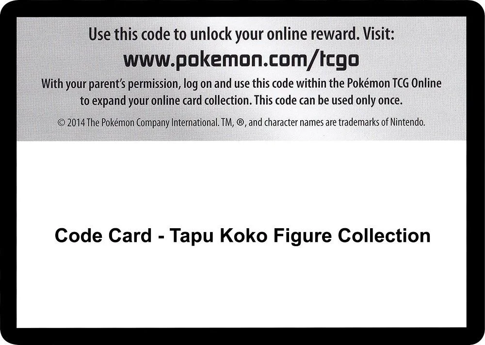Code Card - Tapu Koko Figure Collection