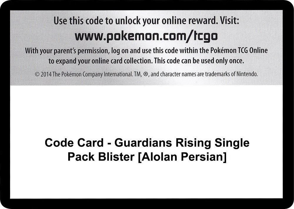 Code Card - Guardians Rising Single Pack Blister [Alolan Persian]