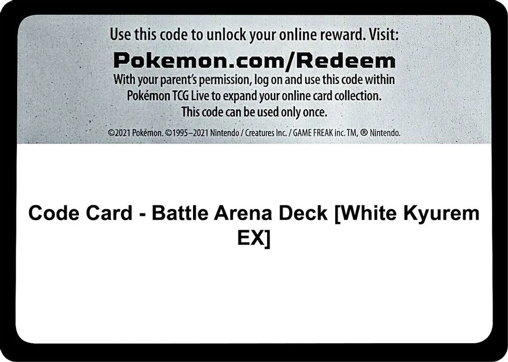 Code Card - Battle Arena Deck [White Kyurem EX]